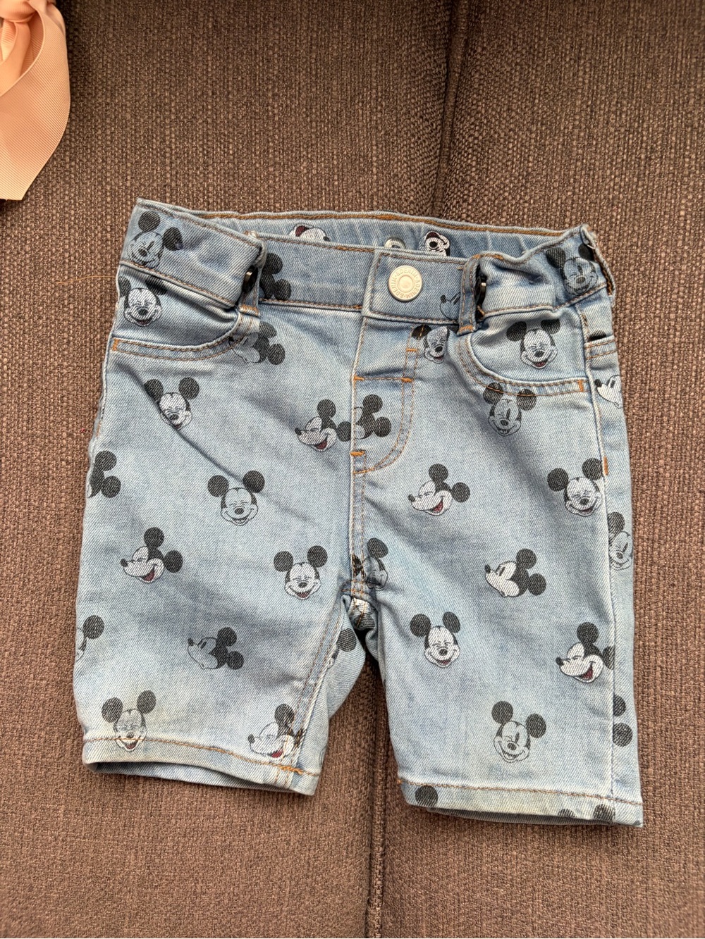H&M Kids | Mickey Mouse Light Blue Denim Kids Shorts | 12M
